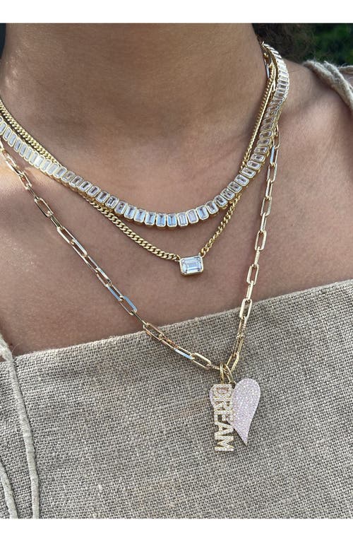 Shymi Pavé Heart Charm In Gold/pink