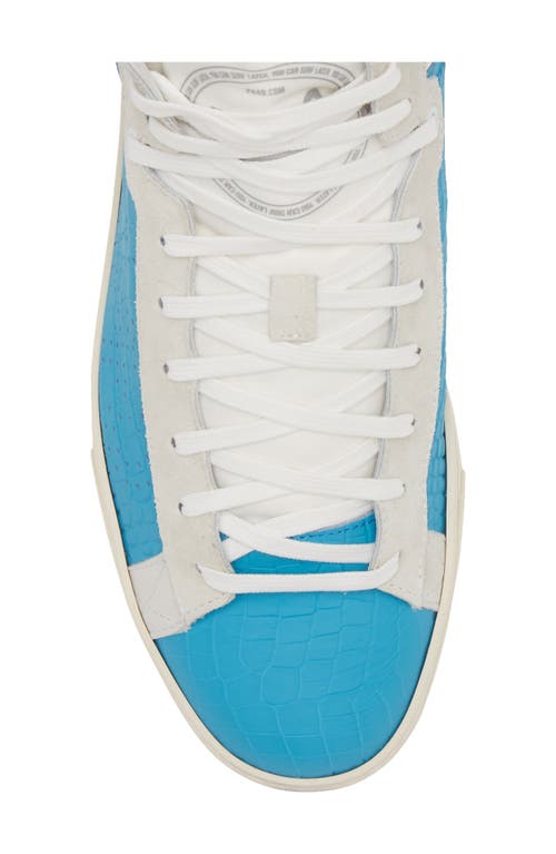 Shop P448 Taylor Croc Embossed High Top Sneaker In Blues