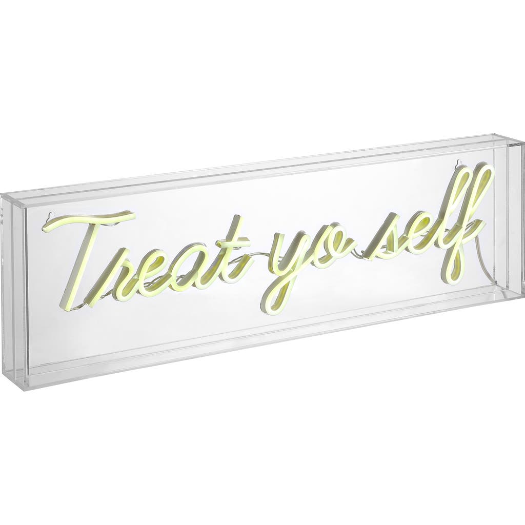Jonathan Y Treat Contemporary Glam Acrylic Box Usb Operated Led Neon Light In White