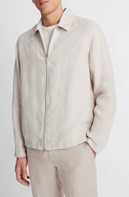 Shop Vince Hemp Zip-up Jacket In Soft Clay