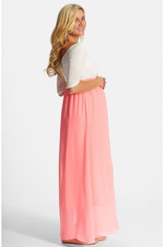 PinkBlush Colorblock Maternity Maxi Dress | Nordstrom