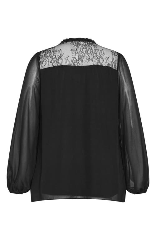 Shop City Chic Greta Lace Trim Top In Black