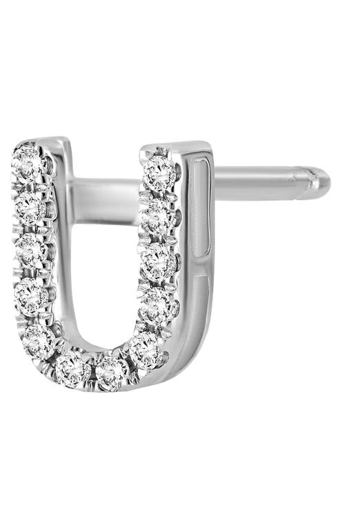 Bony Levy Single Initial Earring In White Gold/u