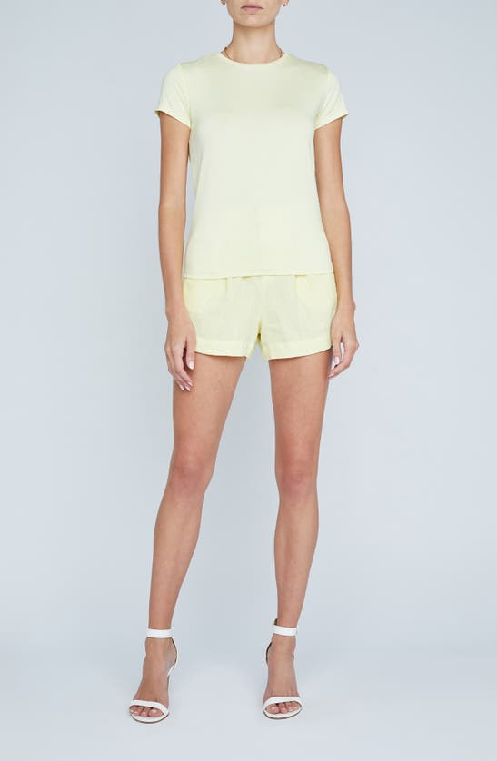 Shop L Agence Ressi Crewneck Short Sleeve T-shirt In Pale Daffodil