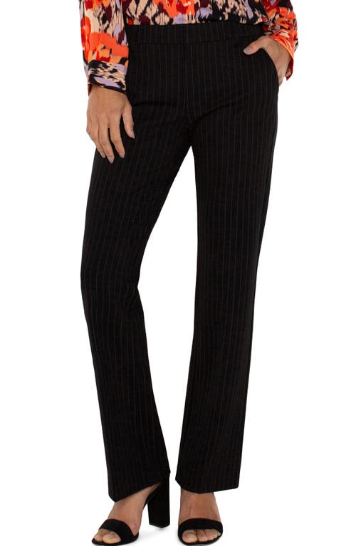 Shop Liverpool Pinstripe Flare Pants In Black/white Pinstripe