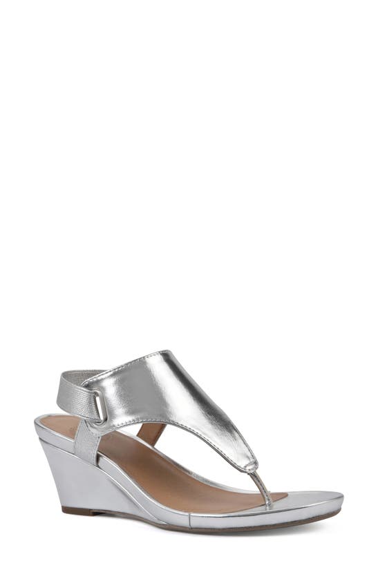 White Mountain Footwear All Dres Wedge Sandal In Gray