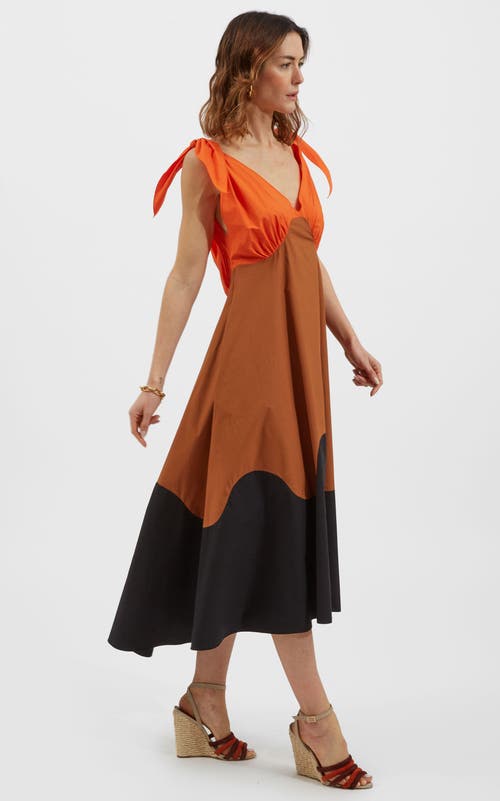 La Doublej High Tide Dress Coral In Color Block Corallo Coral