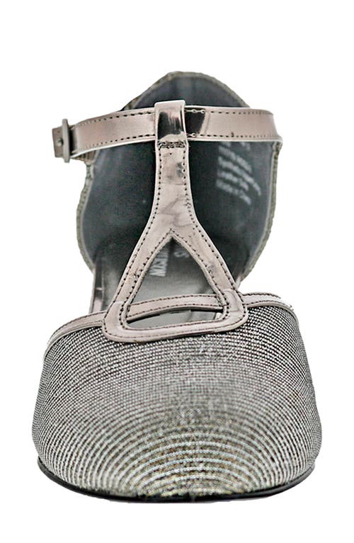 Ros Hommerson Heidi Kitten Heel Pump In Silver Iridescent Glitter