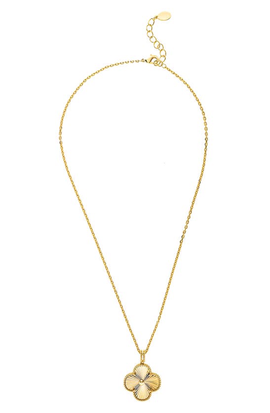 Shop Rivka Friedman Clover Pendant Necklace In 18k Gold Clad