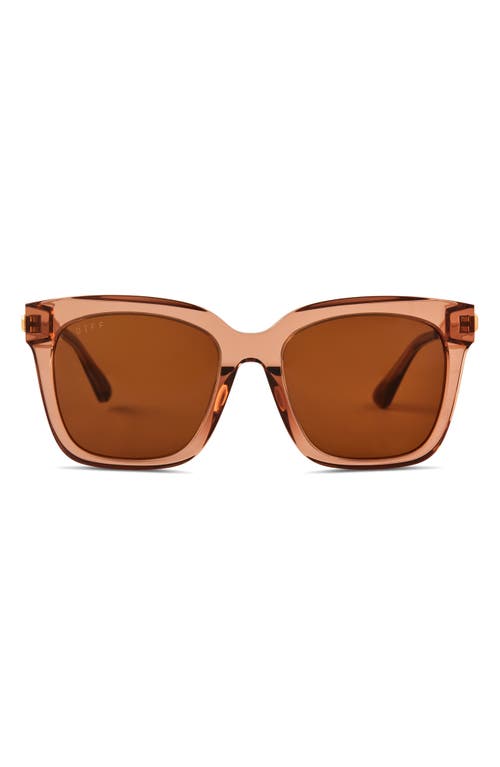 DIFF Bella 52mm Polarized Square Sunglasses in Cafe Ole /Brown