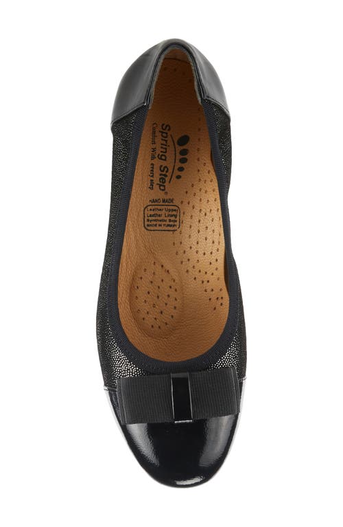 Spring Step Paulette Bow Pump In Black Patent