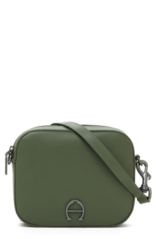 Etienne Aigner Marianne Logo Leather Crossbody Bag In Army Green