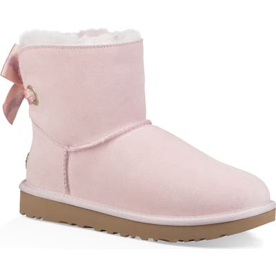 UGG Customizable Bailey Bow Mini Genuine Shearling Bootie, Pink