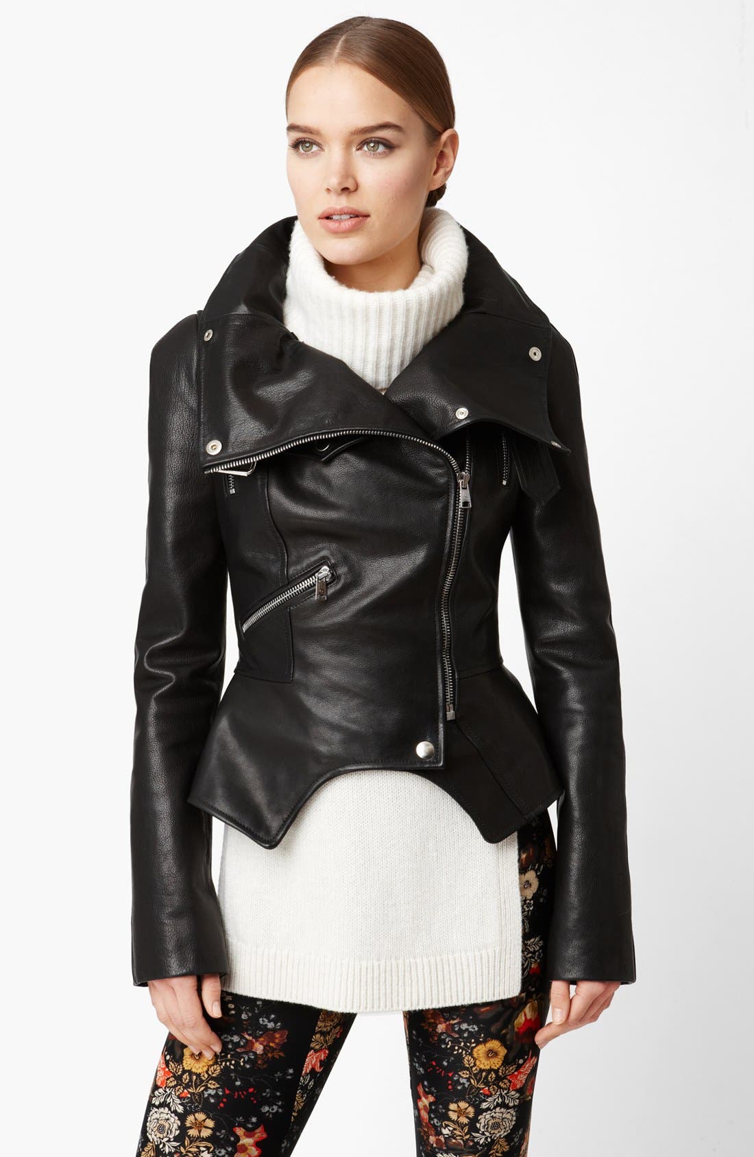 alexander mcqueen leather jacket women