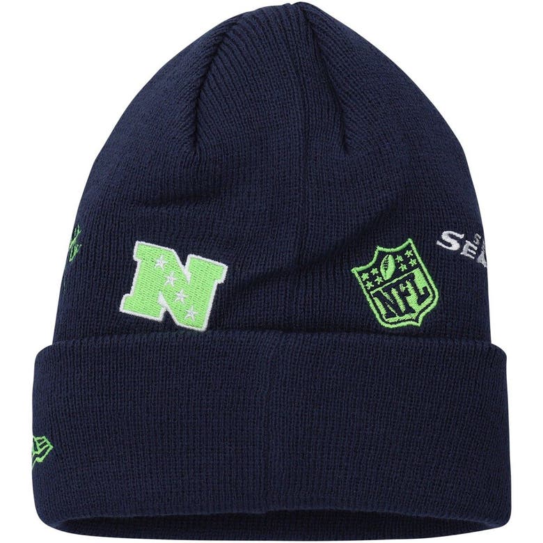 Youth Seattle Seahawks Navy Basic Cuffed Knit Hat