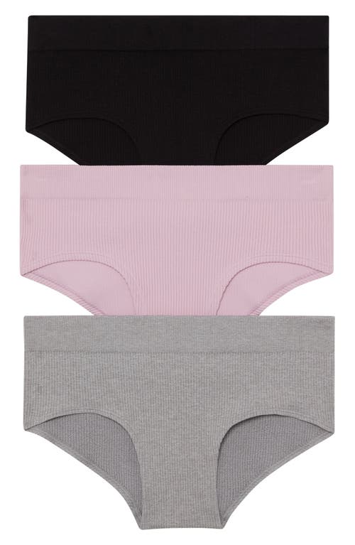 Honeydew Intimates Bailey Assorted 3-Pack Hipster Briefs in Black/heather Grey/Primrose at Nordstrom, Size X-Large