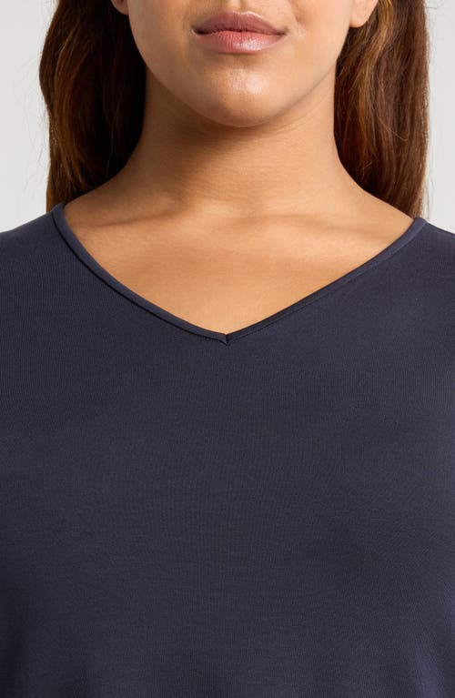 Shop Eileen Fisher Easy V-neck Tunic In Nocturne