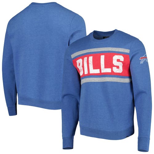 Men's '47 Heathered Blue Buffalo Bills Bypass Tribeca Pullover Sweatshirt in Heather Royal