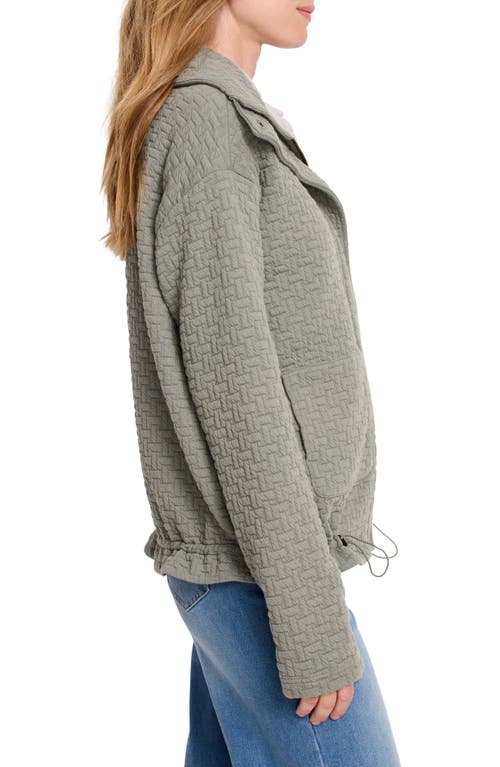 Shop Nz Active By Nic+zoe Throw On Quilted Knit Jacket In Dark Olive