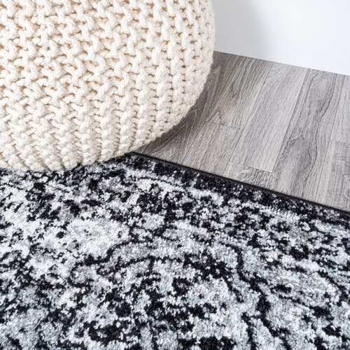 Jonathan Y Modern Persian Boho Vintage Trellis Area Rug In Black/ivory