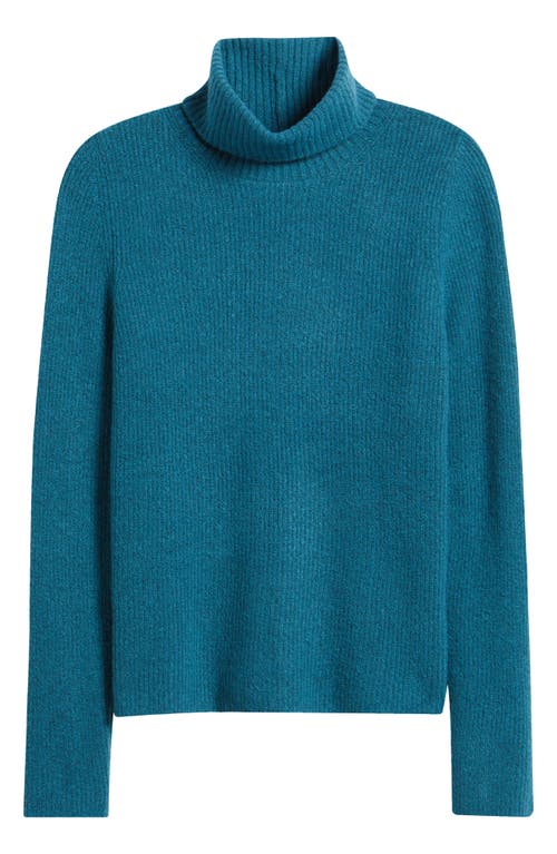 Shop Caslonr Caslon(r) Rib Turtleneck Sweater In Teal Feather