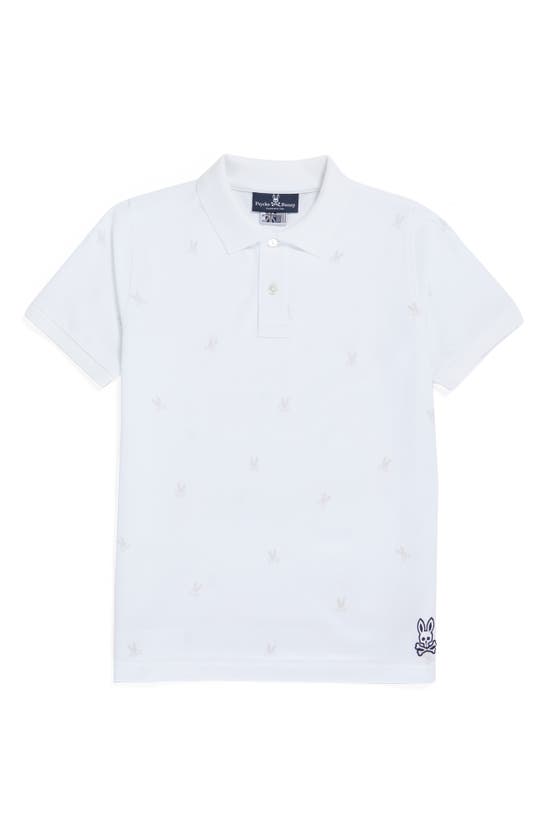 Psycho Bunny Kids' Lands Piqué Polo In White