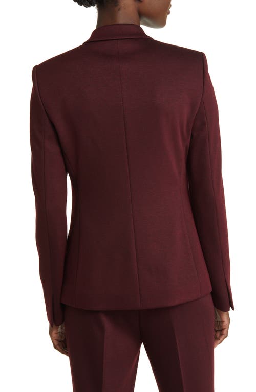 Hugo Boss Jatawa Asymmetric Twill Blazer In Maroon Twill Fantasy