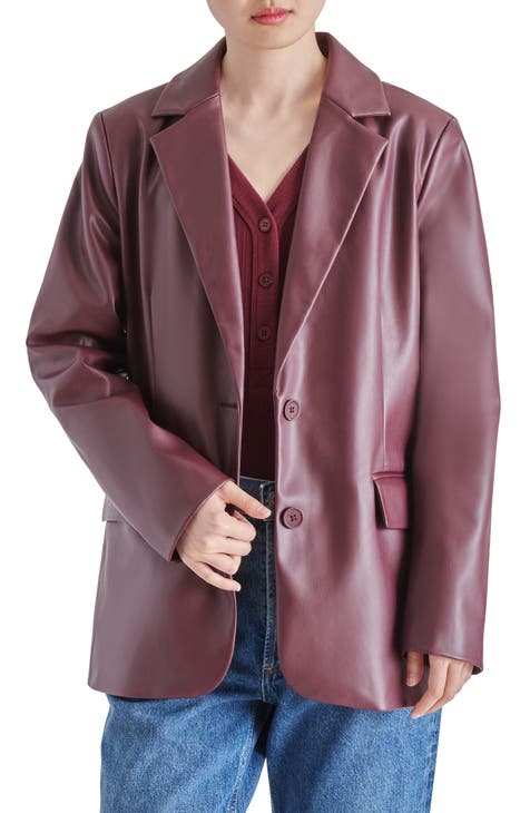 Faux Leather Boyfriend Blazer