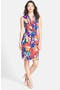 Ellen Tracy Flower Print Jersey Faux Wrap Dress | Nordstrom