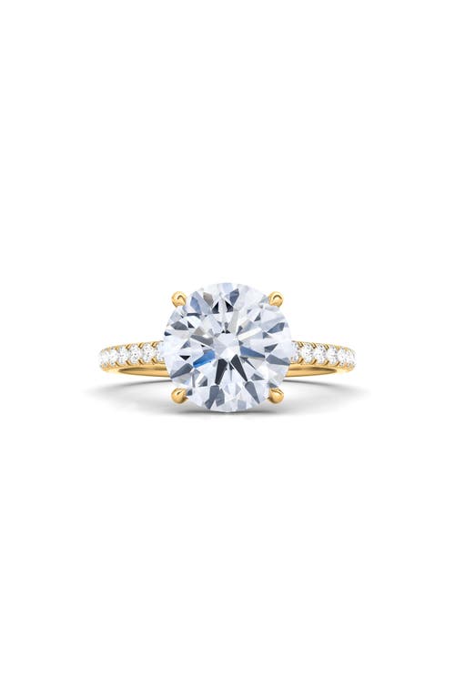 Hautecarat 18k White Gold Round Cut Lab Created Diamond Engagement Ring In 2.50 Ctw 18k Yellow Gold