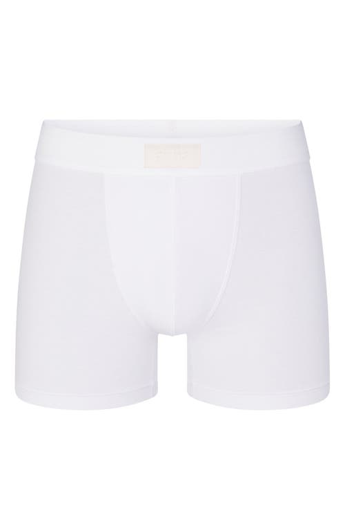 Skims Mens Chalk Branded-waistband 3in Stretch-cotton Boxer Briefs