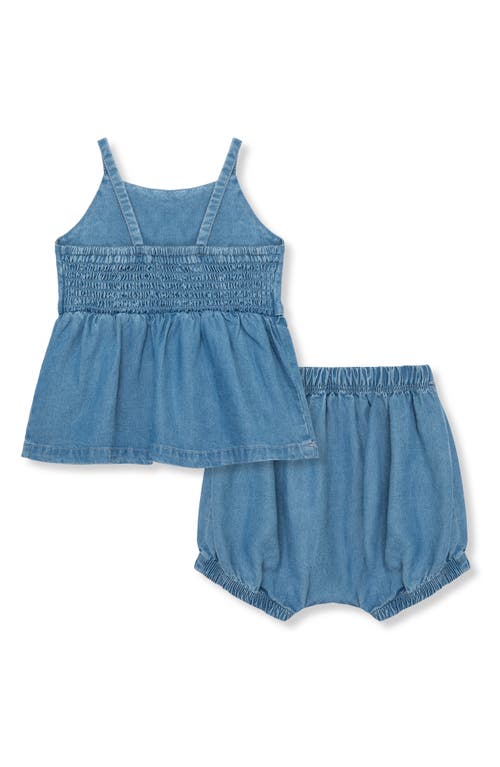 Shop Peek Essentials Embroidered Patchwork Chambray Tank & Bloomers In Light Stone