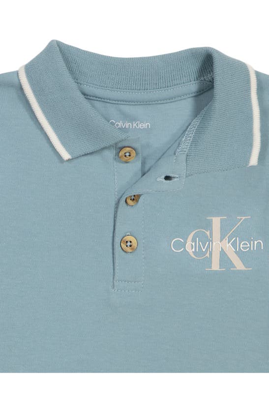 Shop Calvin Klein Polo & Pull-on Shorts Set In Teal