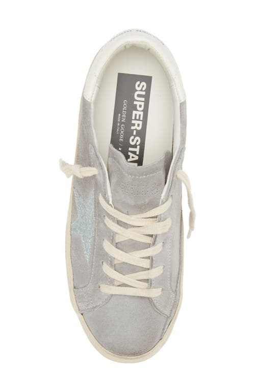 Shop Golden Goose Super-star Glitter Detail Low Top Sneaker In Grey/blue