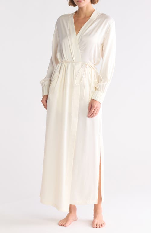 Lunya Washable Silk Long Robe in Tranquil White 