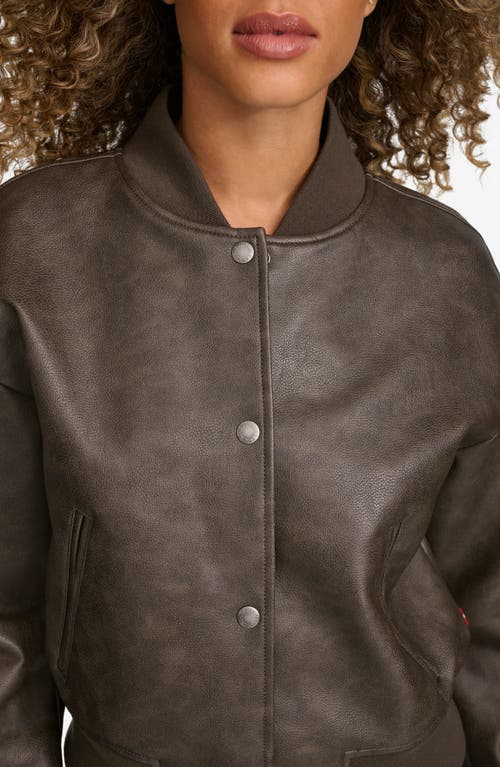LEVI'S LEVI'S RELAXED FAUX LEATHER BOMBER JACKET