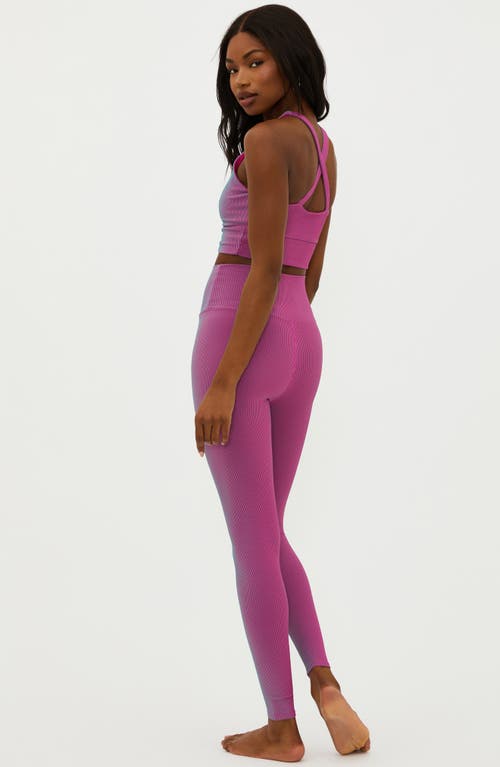 Shop Beach Riot Tayler Rib Two-tone Leggings In Sorbet Two Tone