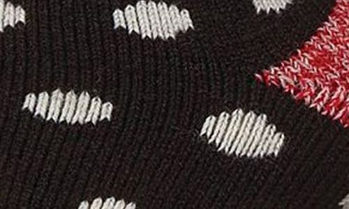 Memoi Assorted 2-pack Faux Fur Trim Nonslip Crew Socks In Black/black