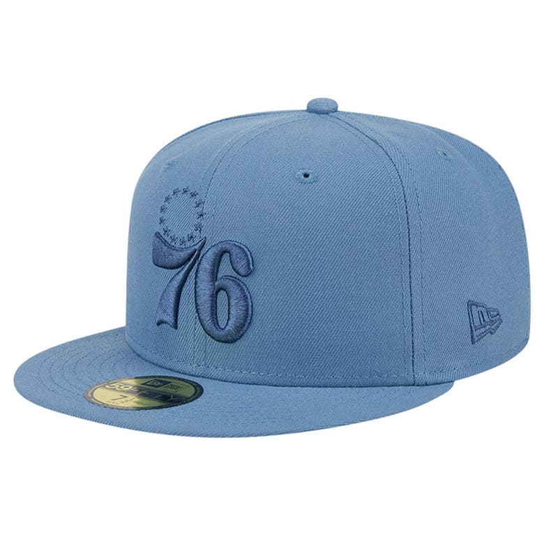 Shop New Era Blue Philadelphia 76ers Color Pack Faded Tonal 59fifty Fitted Hat
