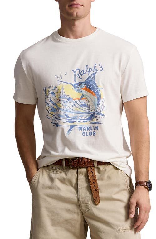 Shop Polo Ralph Lauren Ralph's Marlin Club Cotton Graphic T-shirt In Nevis