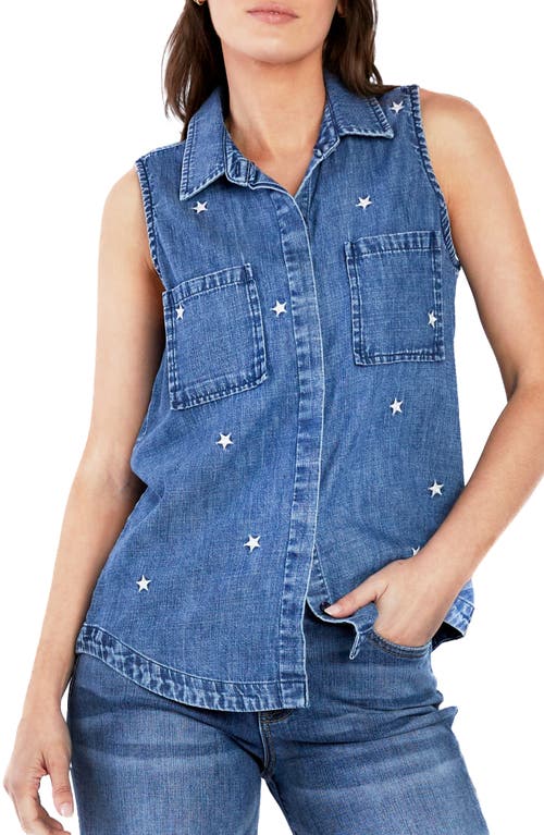 Billy T Star Embroidered Sleeveless Denim Shirt at Nordstrom,