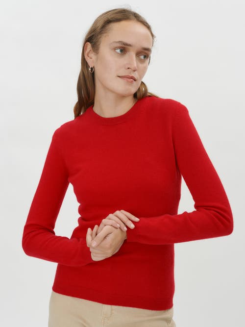 Shop Gobi Cashmere Crew Neck Sweater In Red