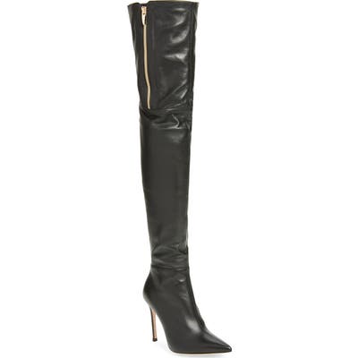 Gianvito Rossi Pointed Toe Over The Knee Boot - Black