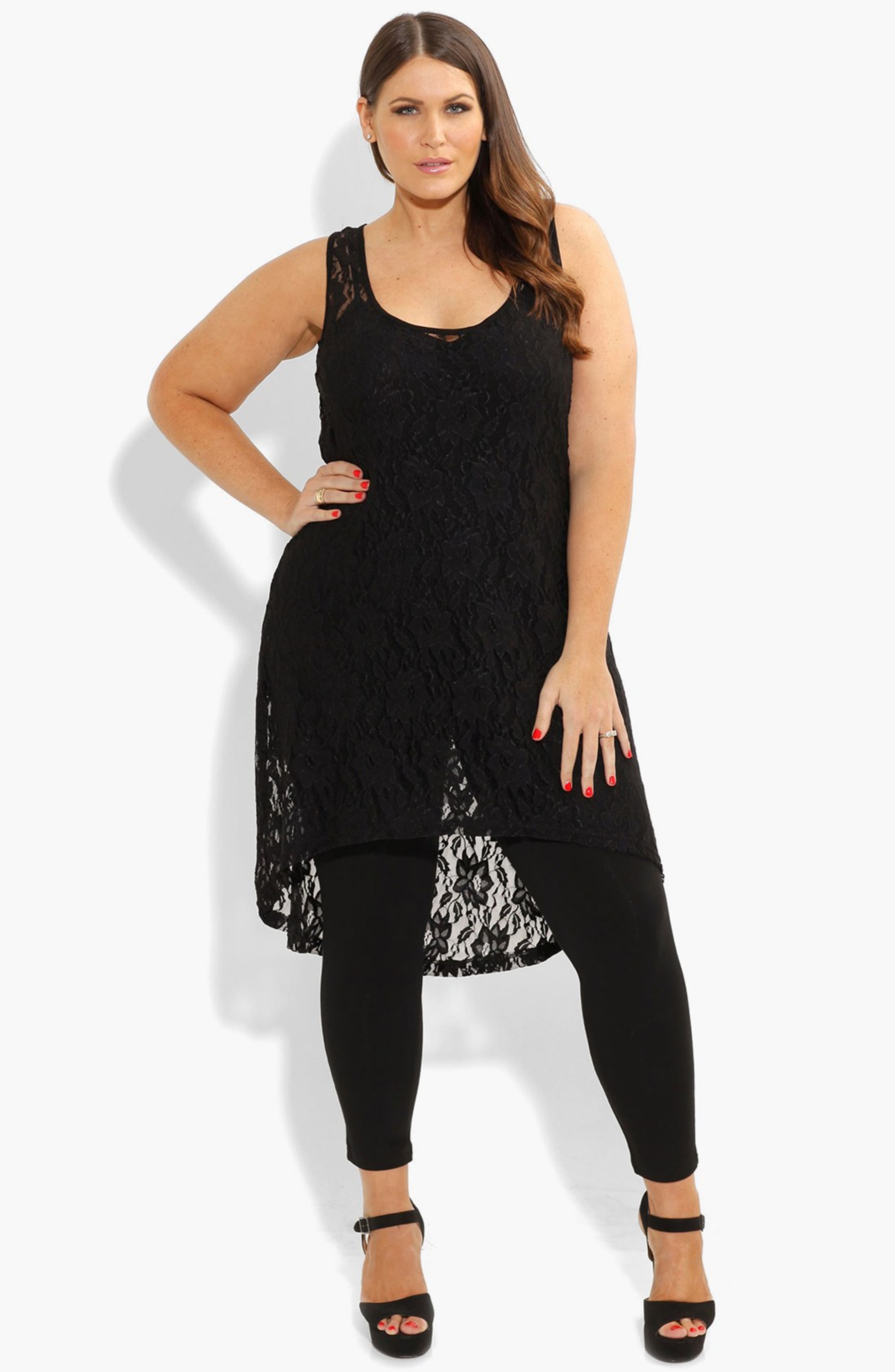 City Chic High/Low Lace Tunic (Plus Size) | Nordstrom