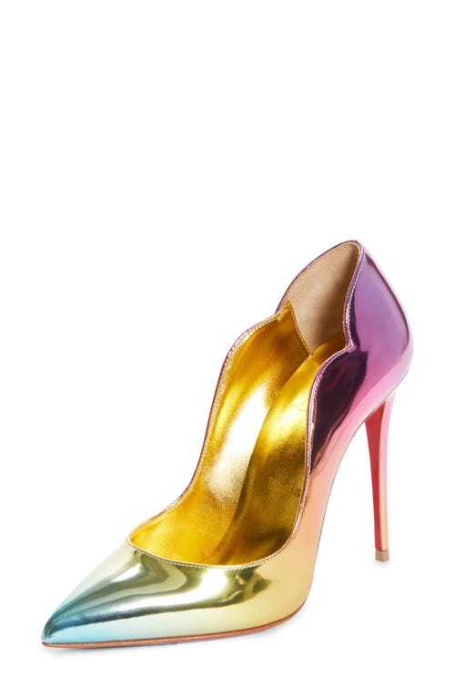 Shop Christian Louboutin Hot Chick Pointed Toe Pump In Multi/lin Gold