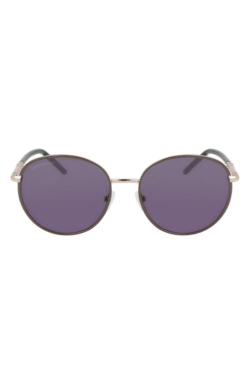 Longchamp 53mm Gradient Round Sunglasses In Gold/khaki