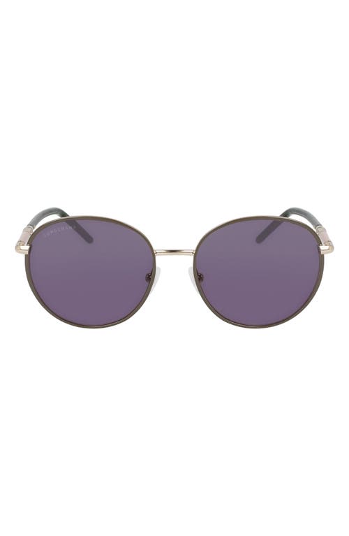 Longchamp 53mm Gradient Round Sunglasses In Gold/khaki