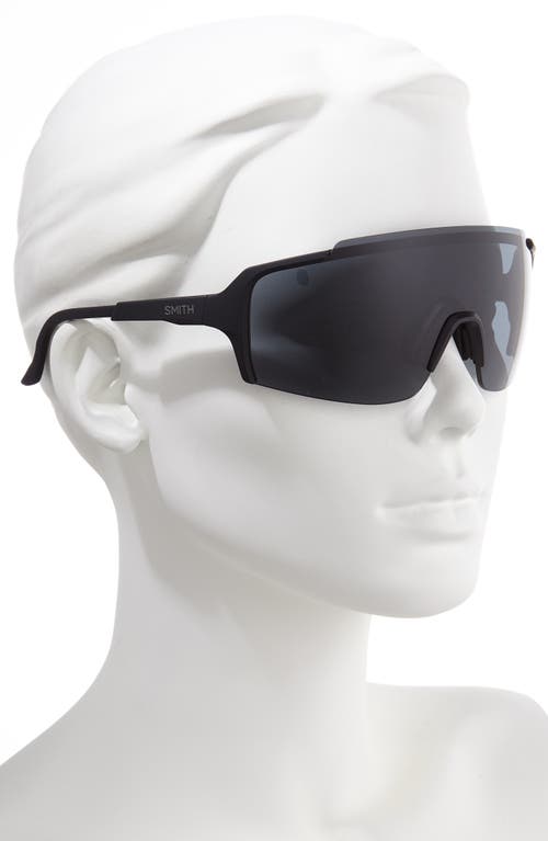 Shop Smith Flywheel 160mm Chromapop™ Shield Sunglasses In Matte Black/black