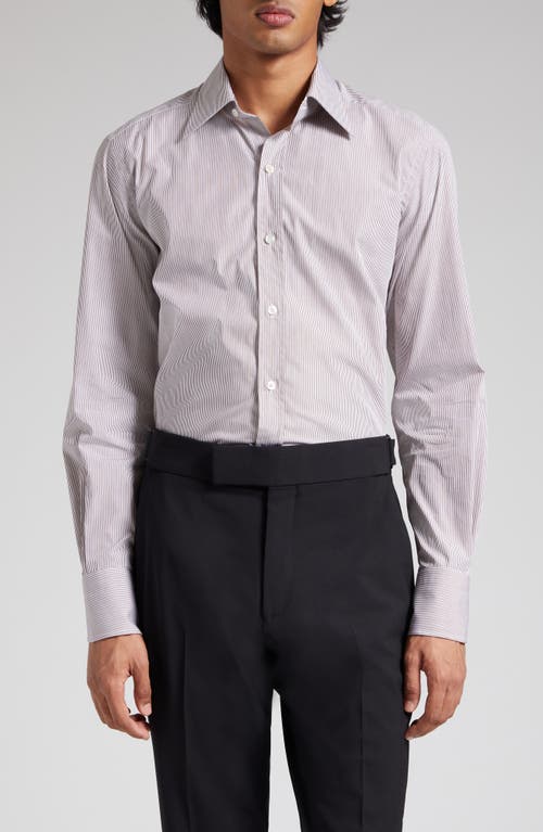 TOM FORD TOM FORD SLIM FIT LADDER STRIPE BUTTON-UP SHIRT 