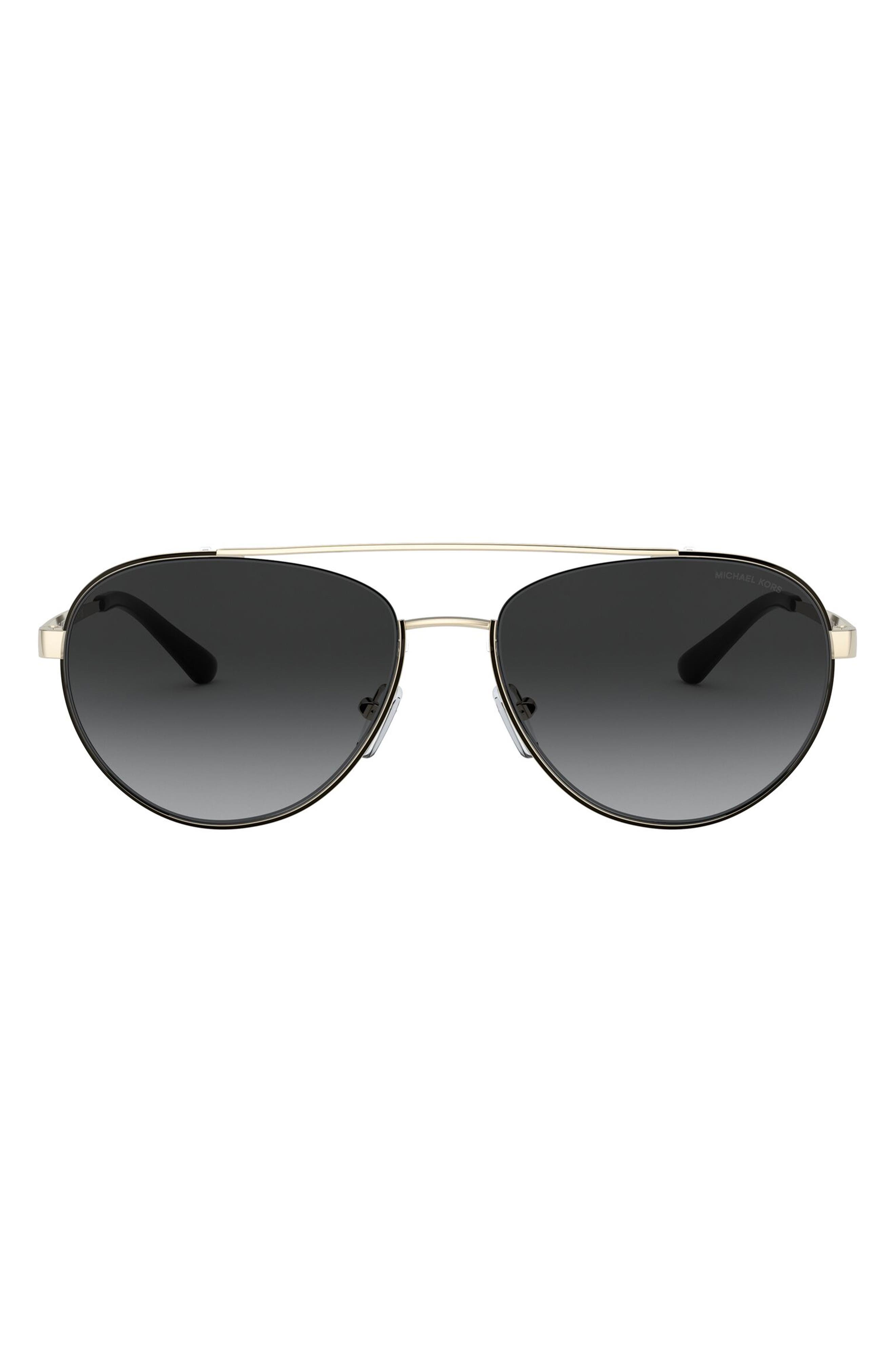 Michael Kors 59mm Gradient Aviator Sunglasses in Gold Black at Nordstrom